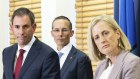 Labor’s economic team: Jim Chalmers, Andrew Leigh and Katy Gallagher.