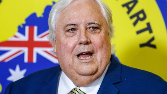 A Clive Palmer volunteer has been fined for allegedly exposing himself.