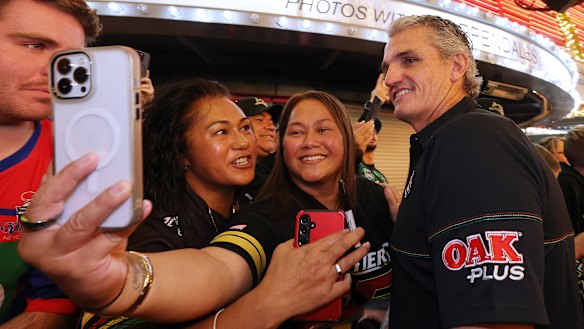 Panthers coach Ivan Cleary at the fan festival on Thursday.