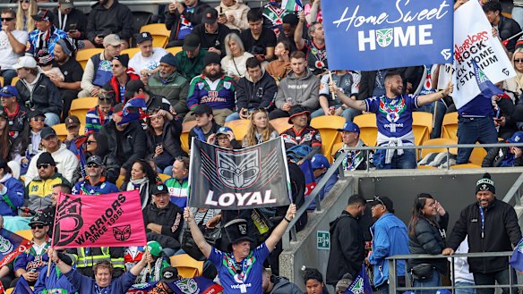 The Warriors in the return game at Mt Smart Stadium midway through last season.