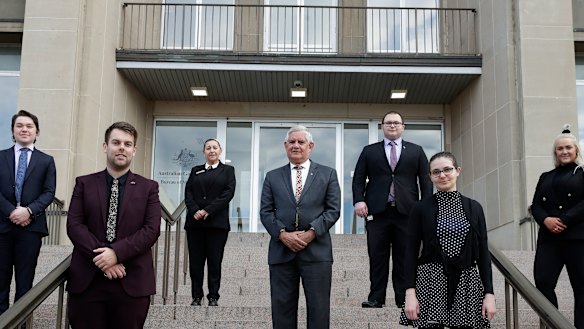 Indigenous Australians Minister Ken Wyatt with members of the Indigenous graduate program in Canberra this week. 