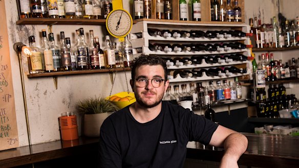 Bar manager Evan Stroeve at Bulletin Place in Circular Quay, where lockout laws, light rail construction and fewer office workers have driven down foot traffic. 
