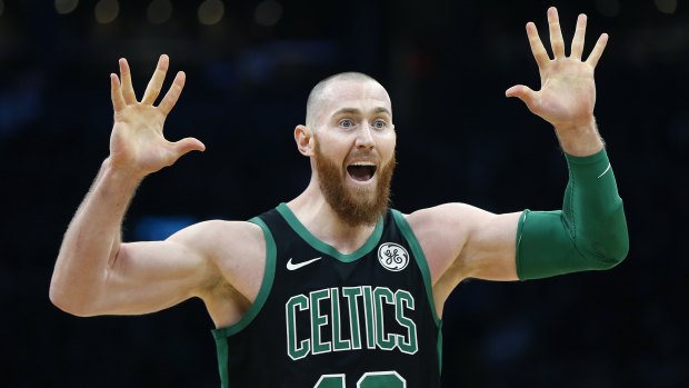 Bounced: Aron Baynes' return didn't help arrest the Celtics' slide.