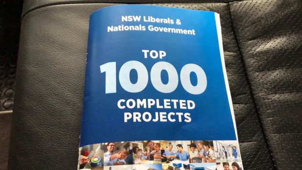The Liberals have created a booklet with their "top 100 completed projects", which was handed to journalists on the campaign bus. 