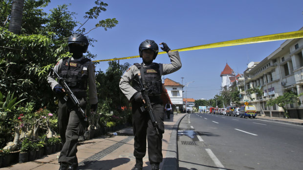 After an attack in Surabaya, East Java, Indonesia in May.