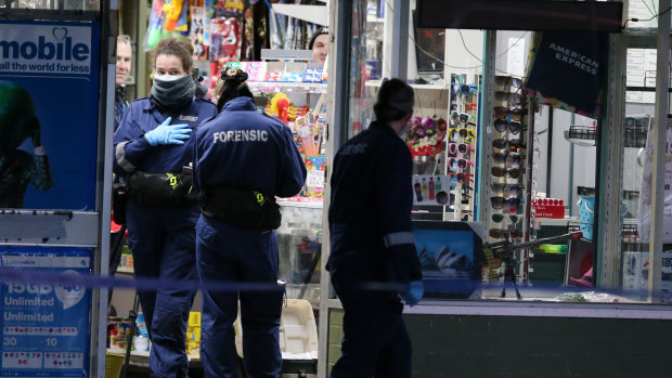 The victim was assaulted and killed in a car park near this Doveton milk bar.