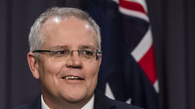 Prime Minister-elect Scott Morrison speaks to media at Parliament House on Friday.