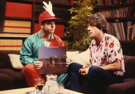 Elton John (left) and Molly Meldrum on Countdown.