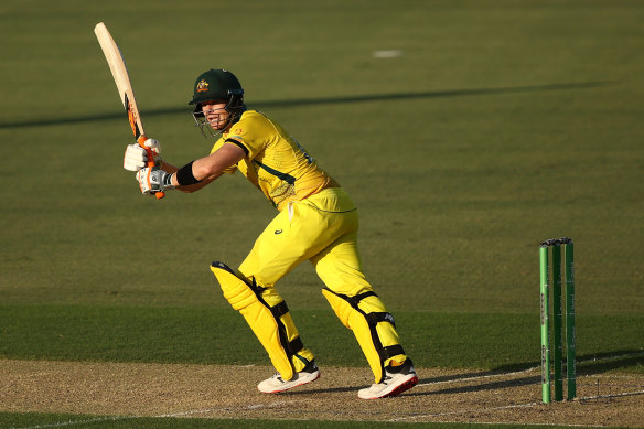 Steve Smith’s 105 came from 131 balls in Far North Queensland.