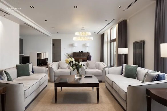 Apartemen mewah pribadi di Four Seasons Hotel di Moskow.