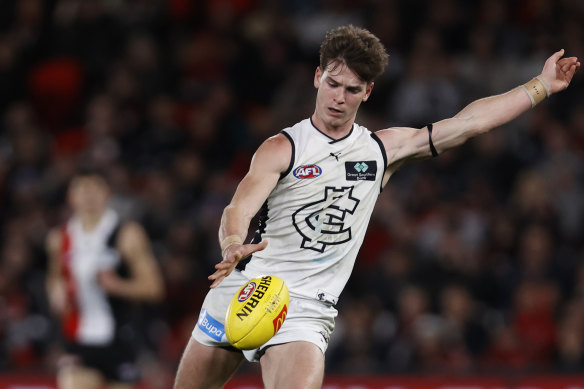 Paddy Dow in action against St Kilda last month.