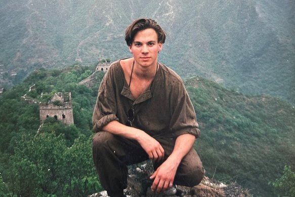 Brett Sutton at the Great Wall of China in 1990.