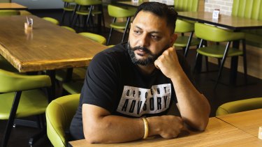 Ravinder Singh who owns various restaurants is having to close some of his restaurants due to Covid, staff shortages and lack of customers. Pictured at his two restaurants in Penrith Sehaj Indain food and sweets and SQ Grill Bar.  