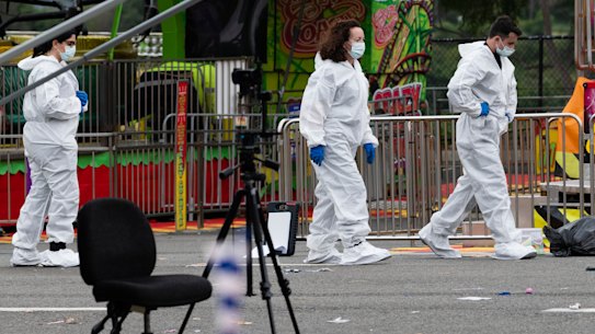 The scene at Sydney’s Royal Easter Show after the stabbing in April.