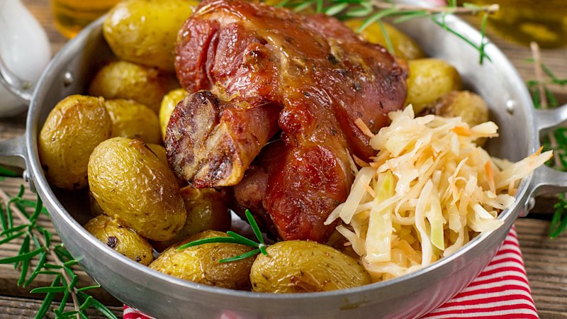 Oktoberfest Food: the Origins of German Pork Knuckle Schweinshaxe a...