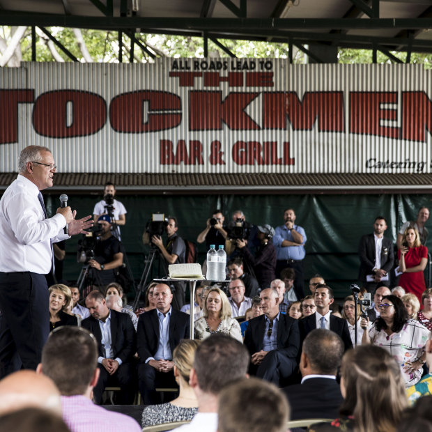 Scott Morrison was joined by a slew of Coalition ministers for a campaign rally in Brisbane.