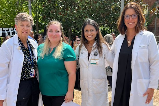 Dr Laura Andreson (far right) with other physicians and nurses who have spoken out about Tennessee’s new abortion restrictions.