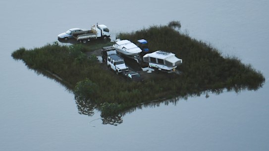Flood affected areas in Windsor and Pitt Town areas along the Hawkesbury River on March, 2021.