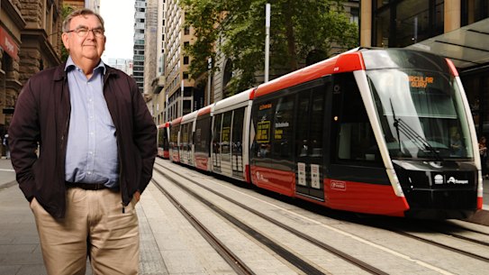 John Cowper on George Street almost 60 years after stepping off the last Sydney CBD tram.