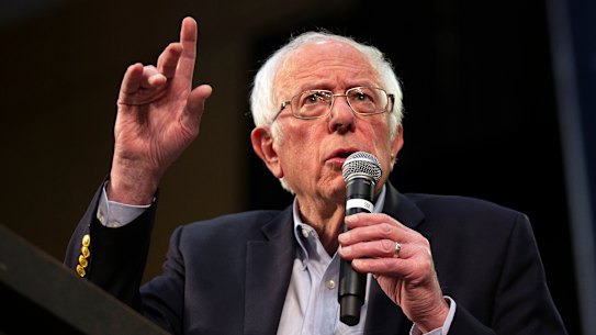 Democratic presidential candidate Bernie Sanders speaks at a campaign rally Monday, March 2.