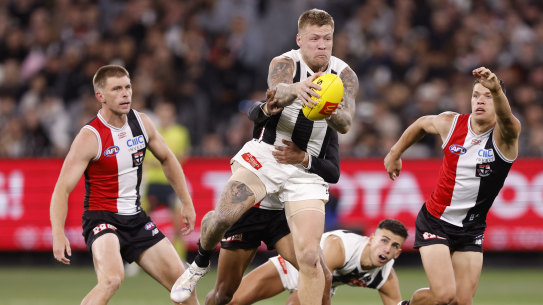 Under the pump: Jordan De Goey has not had the impact he enjoyed in the 2023 premiership season.