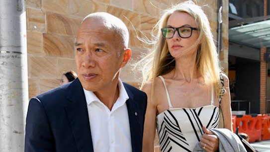 Charlie Teo leaves the hearing with partner Traci Griffiths on Thursday.