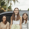 Christy Moses uses Shebah to book rides for her daughters, Mackenzie and Sailor.