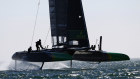 Australia SailGP team sails during training.
