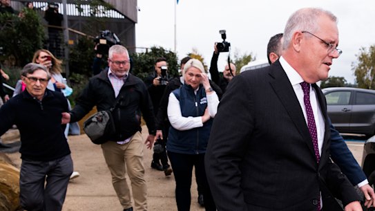 Trevor Sofield (left), a former Australian High Commissioner to the Solomon Islands tried to talk to the Prime Minister but security physically stopped him from approaching.