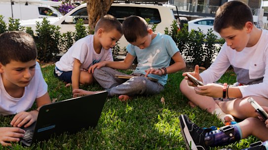 The Giaouris brothers using their digital technology.