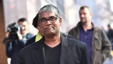 Roger Singaravelu outside Melbourne Magistrates Court earlier this year.