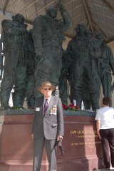 Jeff Perry at the Bomber Command memorial in Green Park, London, taken at its unveiling by the Queen on June 28,  2012.