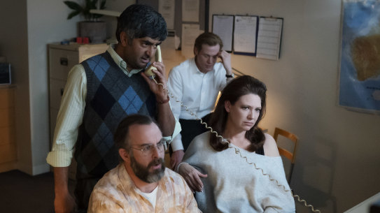 The newsroom of The Newsreader is in some respects deliberately anachronistic.  