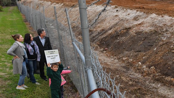 Curt Thompson and some local residents who are concerned about development plans for the former Talbot quarry site.