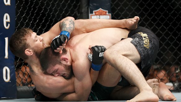 Khabib was keen to take the fight to the ground, where he got the better of the Irishman.