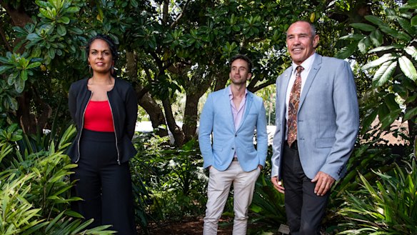 Indigenous panel speakers Teela Reid,  Josh Brown and David Liddiard at the Sydney 