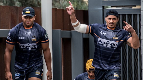 Pete Samu, right, and Rob Valetini could team up in the Brumbies' back row.