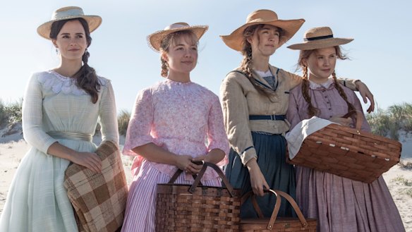 Eliza Scanlen (right) with Emma Watson, Florence Pugh and Saoirse Ronan in Little Women.