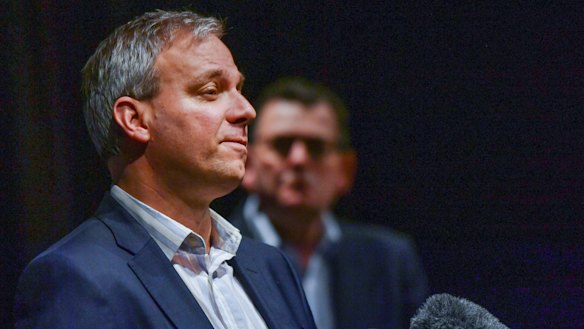 Chief Health Officer Brett Sutton, with Premier Daniel Andrews, has concerns about reopening schools.