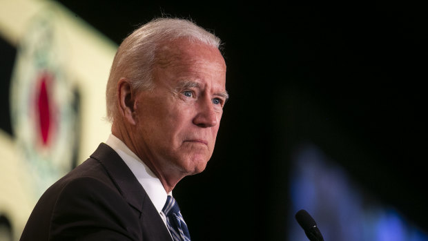 Former vice-president Joe Biden has defended himself against claims he behaved inappropriately towards a woman at a 2012 campaign event. 