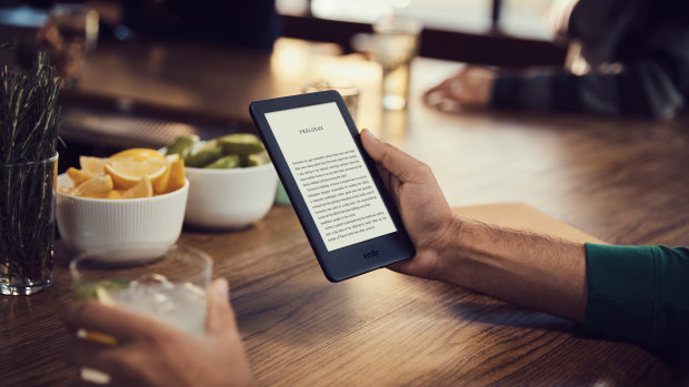 The new basic Kindle has a built-in light for reading in dim conditions.
