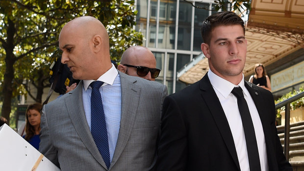 Danny Eid (left) has accused the NRL of "bullying" him and his client Curtis Scott into providing the body worn footage, which they do not have permission to hand over.