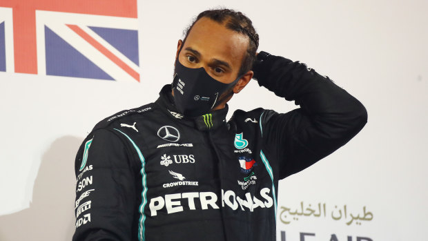 Lewis Hamilton after winning the Bahrain Grand Prix on Sunday.