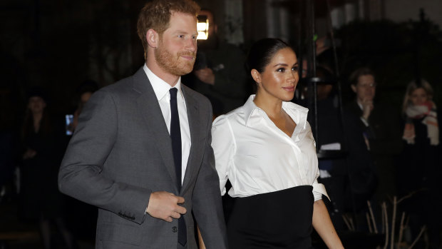 The Duchess of Sussex in custom Givenchy attending the Endeavour Fund Awards in February. 