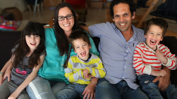 Ondine Sherman with her husband Dror and their children, from left, Jasmine, Lev and Dov 2013.