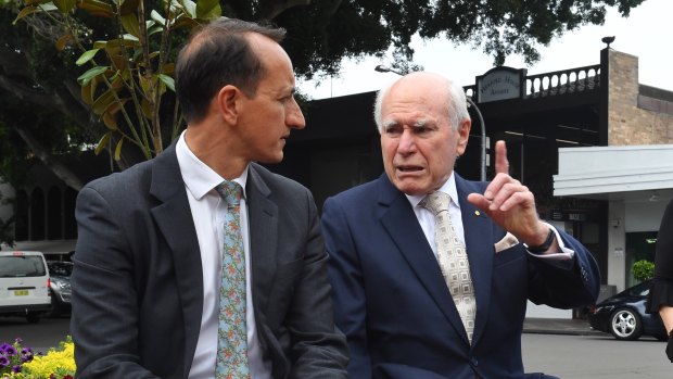 Dave Sharma was joined by John Howard as he campaigned in Double Bay ahead of Saturday's Wentworth byelection.