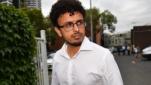 Arsalan Khawaja leaves Parramatta Police Station after being granted bail on Tuesday. 