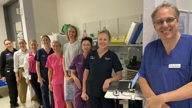 Roy Kimble (far right) and his team at the Queensland Children’s Hospital have seen three similar cases in recent weeks.