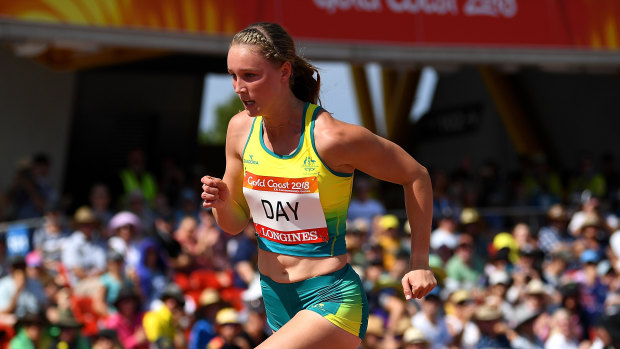 Riley Day in action in the women's 200m heats.