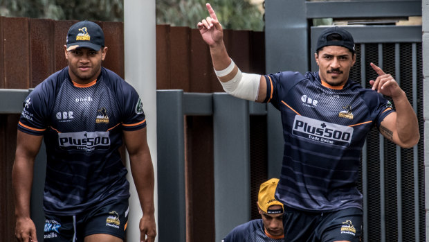Pete Samu, right, and Rob Valetini could team up in the Brumbies' back row.